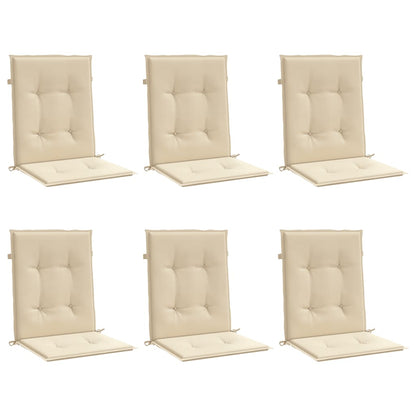 Cuscini per Sedia 6 pz Beige 100x50x3 cm in Tessuto Oxford