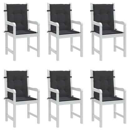 Cuscini per Sedia 6 pz Neri 100x50x3 cm in Tessuto Oxford