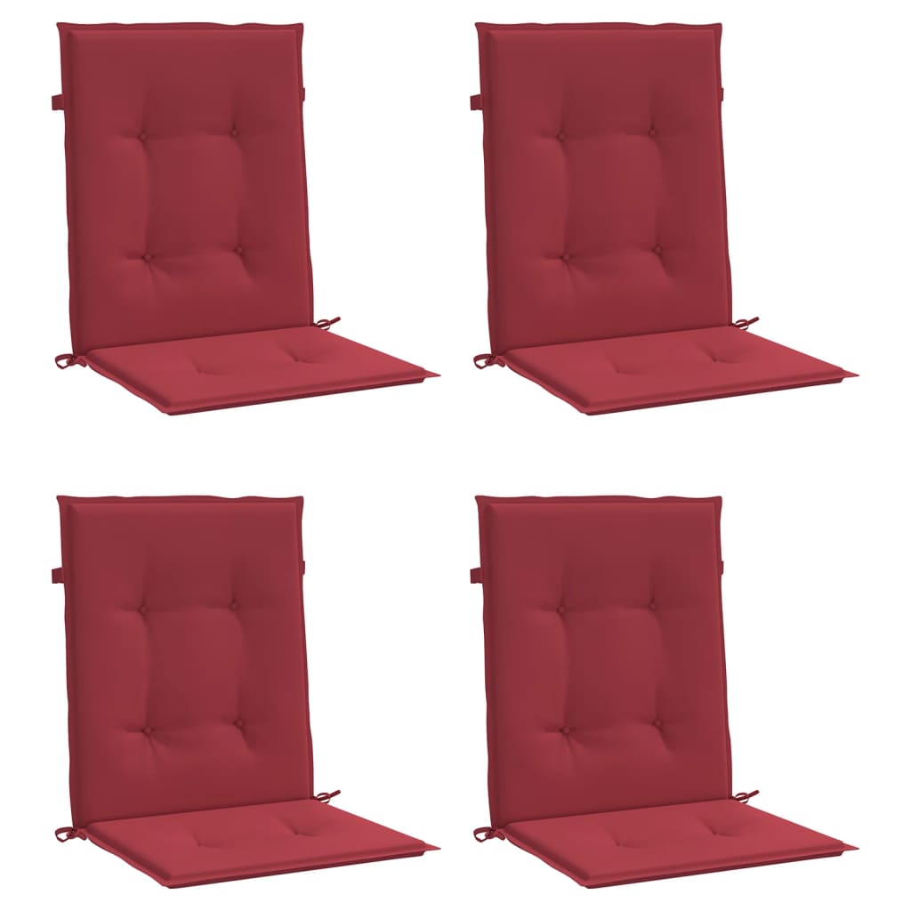 Cuscini per Sedia 4 pz Rosso Vino 100x50x7 cm in Tessuto
