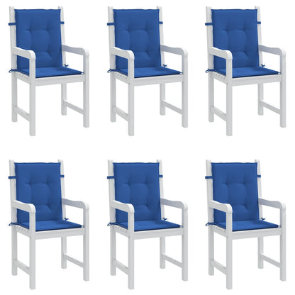 Cuscini per Sedia 6 pz Blu Reale 100x50x3 cm in Tessuto Oxford