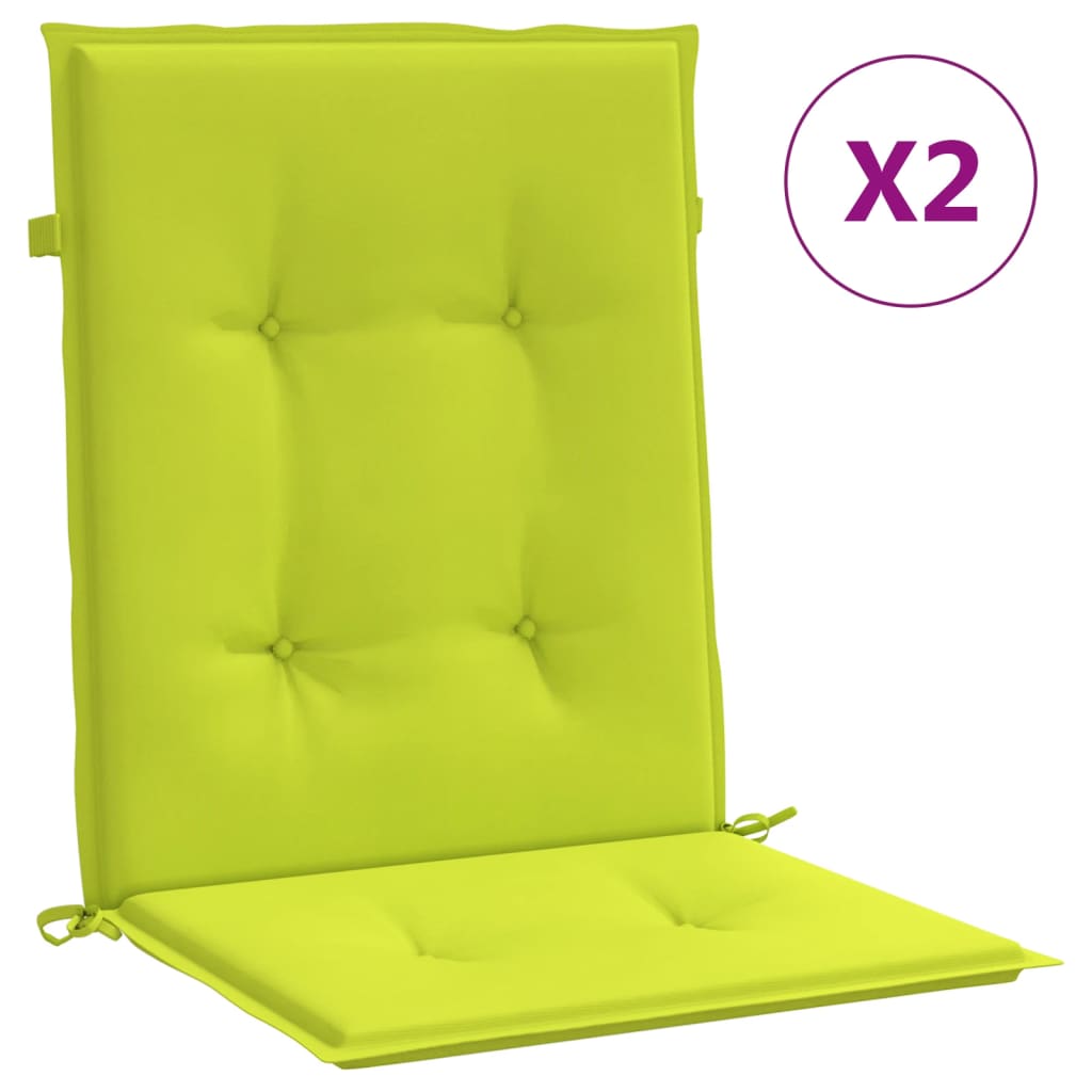 Cuscini per Sedia 2 pz Verde Intenso 100x50x3 cm Tessuto Oxford