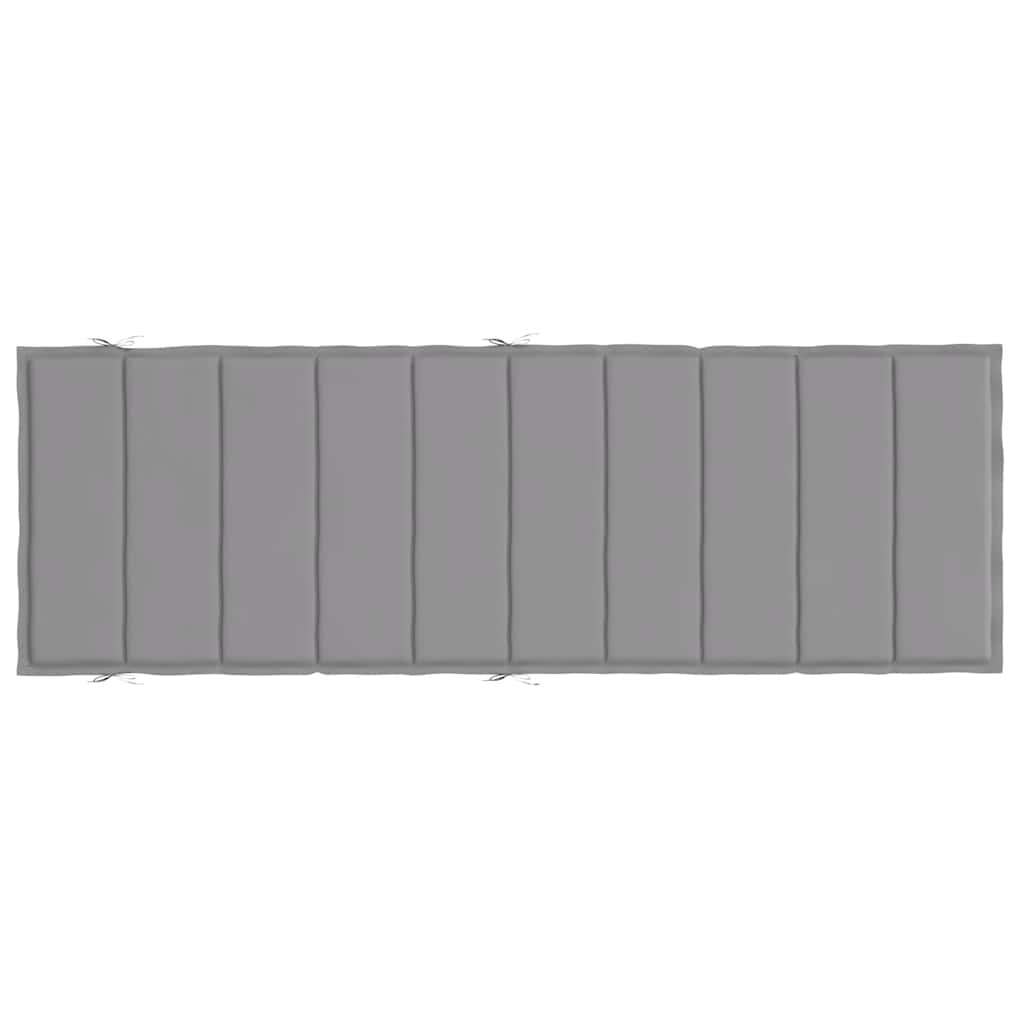 Cuscino per Lettino Grigio 186x58x3 cm in Tessuto Oxford