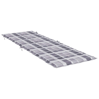 Cuscino per Lettino a Quadri Grigi 186x58x3 cm Tessuto Oxford