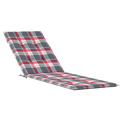 Cuscino per Sdraio Rosso a Quadri (75+105)x50x4 cm