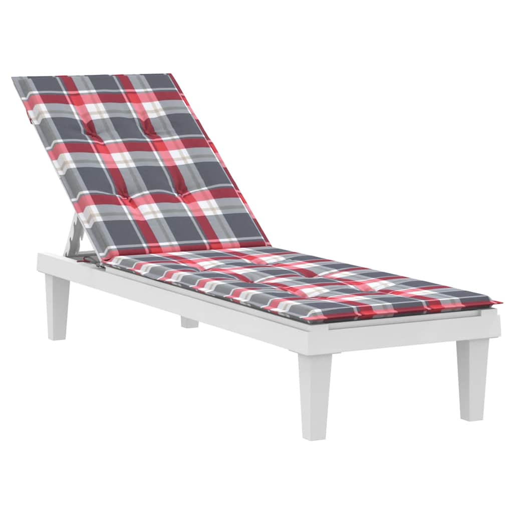Cuscino per Sdraio Rosso a Quadri (75+105)x50x4 cm