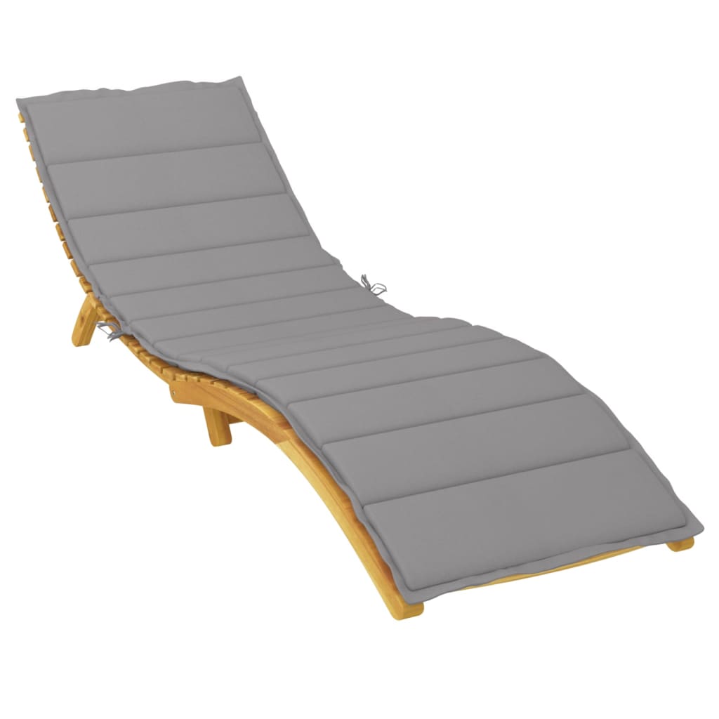 Cuscino per Lettino Grigio 200x60x3 cm in Tessuto Oxford