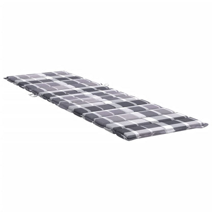 Cuscino per Lettino a Quadri Grigi 200x60x3 cm Tessuto Oxford