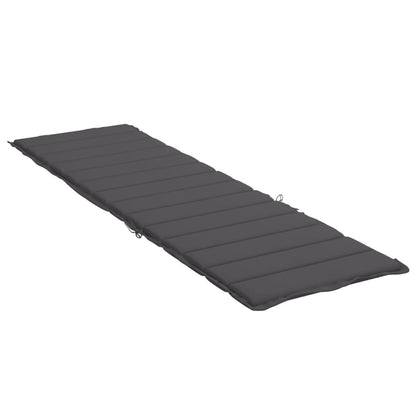 Cuscino per Lettino Antracite 200x70x3 cm in Tessuto Oxford