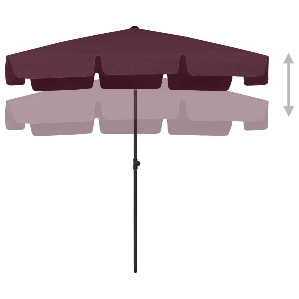 Ombrellone da Spiaggia Rosso BordÃ² 200x125 cm