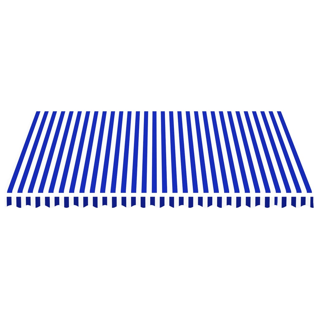 Tessuto di Ricambio per Tenda da Sole Blu e Bianco 4,5x3,5 m