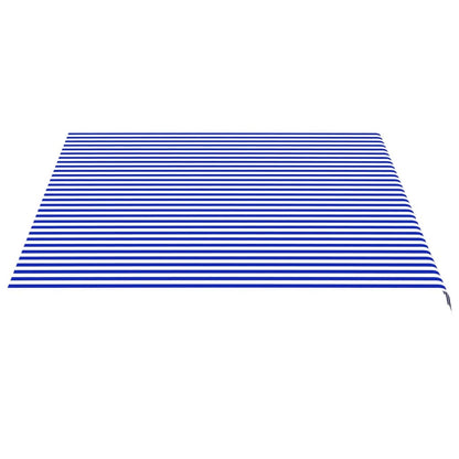 Tessuto di Ricambio per Tenda da Sole Blu e Bianco 4,5x3,5 m
