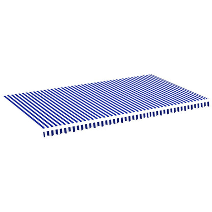 Tessuto di Ricambio per Tenda da Sole Blu e Bianco 6x3,5 m