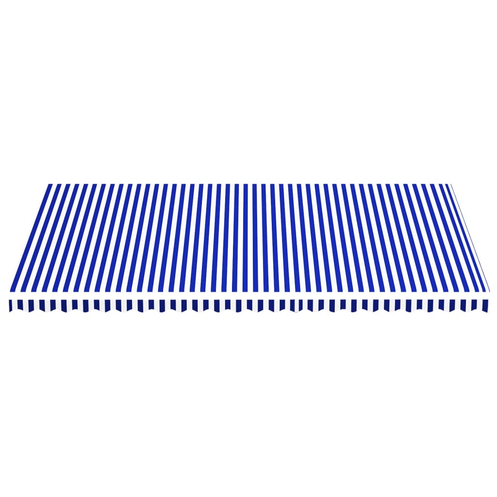 Tessuto di Ricambio per Tenda da Sole Blu e Bianco 6x3,5 m