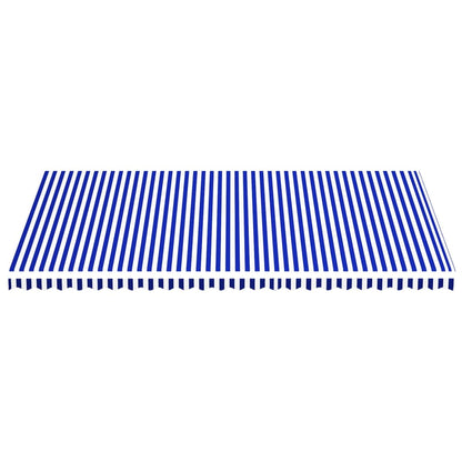 Tessuto di Ricambio per Tenda da Sole Blu e Bianco 6x3,5 m