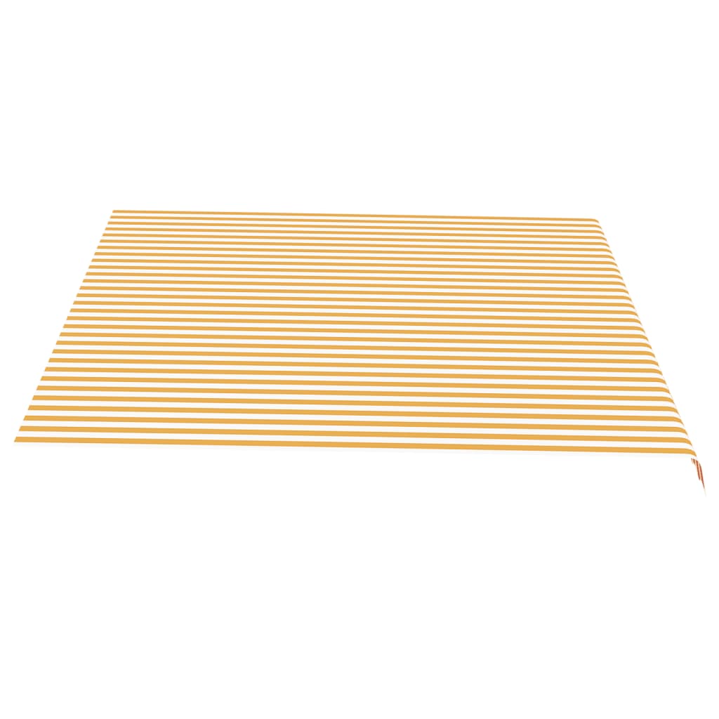 Tessuto di Ricambio per Tenda da Sole Giallo e Bianco 4,5x3,5 m