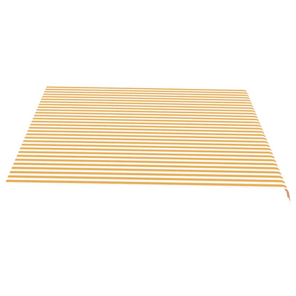 Tessuto di Ricambio per Tenda da Sole Giallo e Bianco 4,5x3,5 m