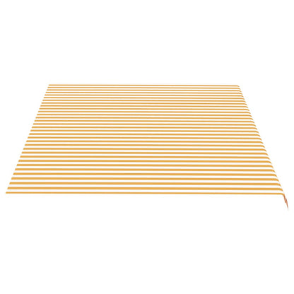 Tessuto di Ricambio per Tenda da Sole Giallo e Bianco 5x3,5 m