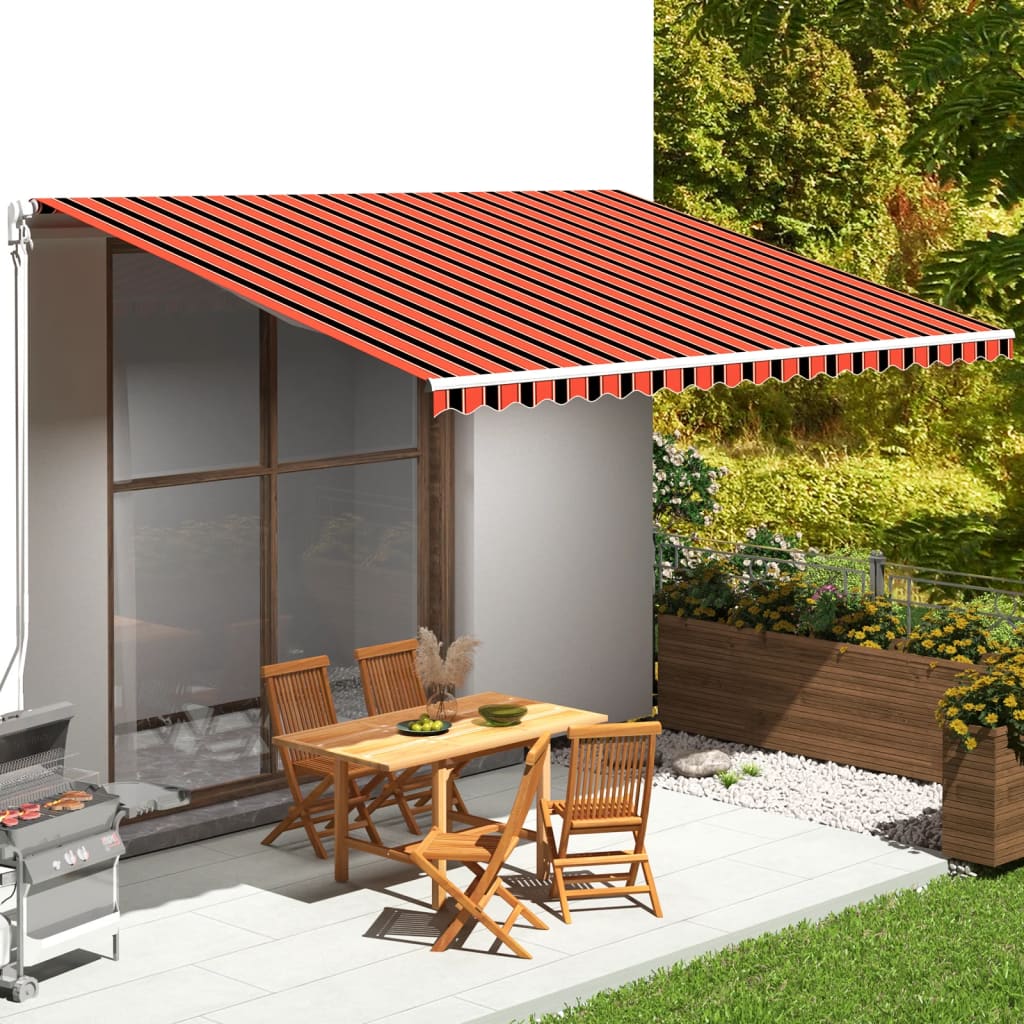 Tessuto di Ricambio Tenda da Sole Arancione e Marrone 5x3,5 m