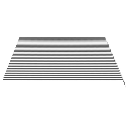 Tessuto di Ricambio Tenda da Sole Antracite e Bianco 4,5x3,5 m