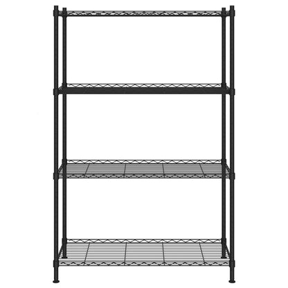 Scaffale a 4 Livelli 90x35x137 cm Nero 200 kg