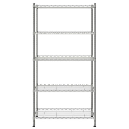 Scaffale a 5 Livelli 90x35x180 cm Cromato 250 kg