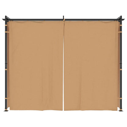 Gazebo con Tende 3x3 cm Grigio Talpa in Acciaio