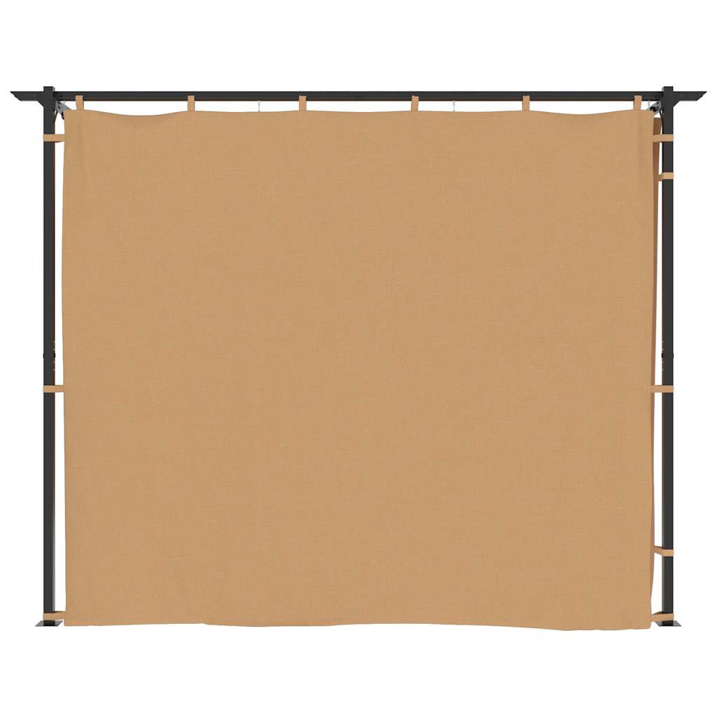Gazebo con Tende 3x3 cm Grigio Talpa in Acciaio