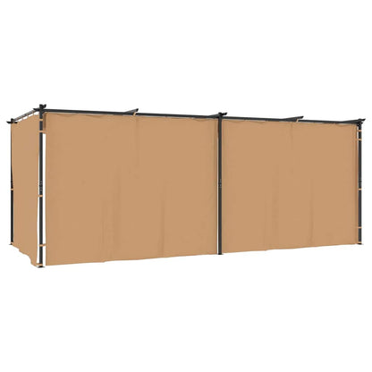 Gazebo con Tende 6x3 cm Grigio Talpa in Acciaio