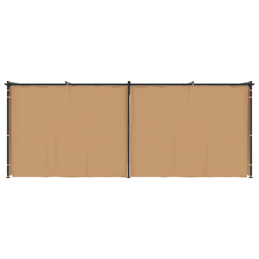 Gazebo con Tende 6x3 cm Grigio Talpa in Acciaio