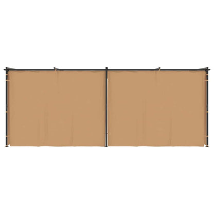 Gazebo con Tende 6x3 cm Grigio Talpa in Acciaio