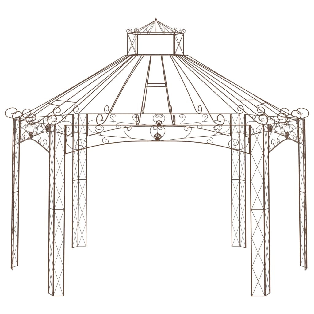 Padiglione da Giardino Marrone Anticato 558x350x408 cm in Ferro