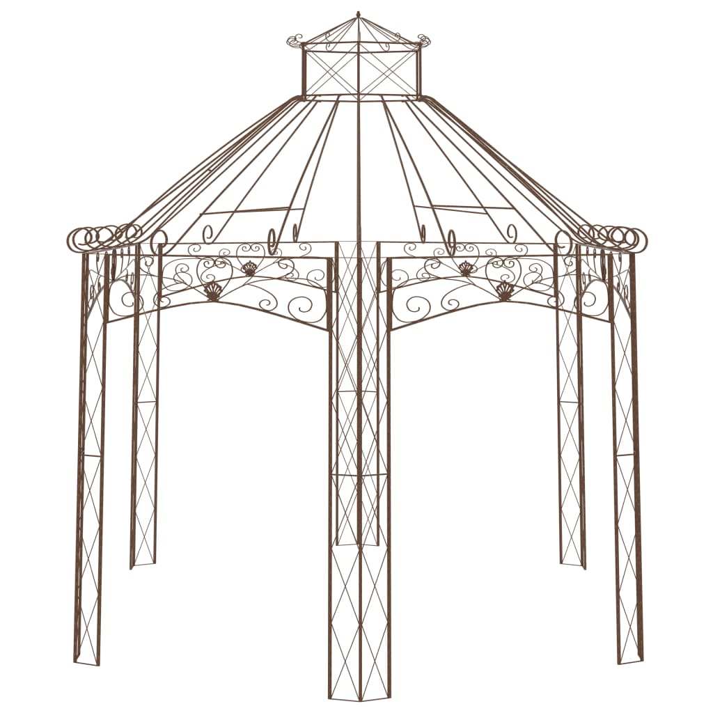 Padiglione da Giardino Marrone Anticato 558x350x408 cm in Ferro