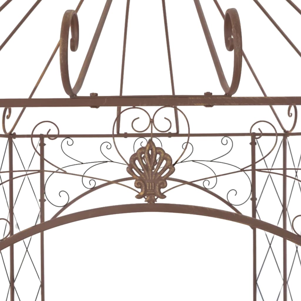 Padiglione da Giardino Marrone Anticato 558x350x408 cm in Ferro