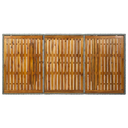 Tavolo da Giardino Grigio Chiaro in Polyrattan e Legno Acacia