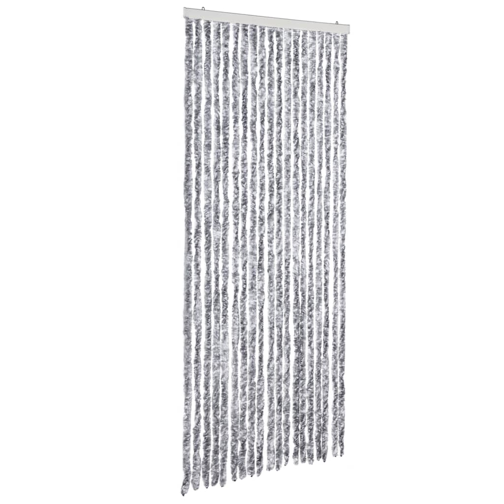 Zanzariera Bianco e Grigio 56x200 cm Ciniglia