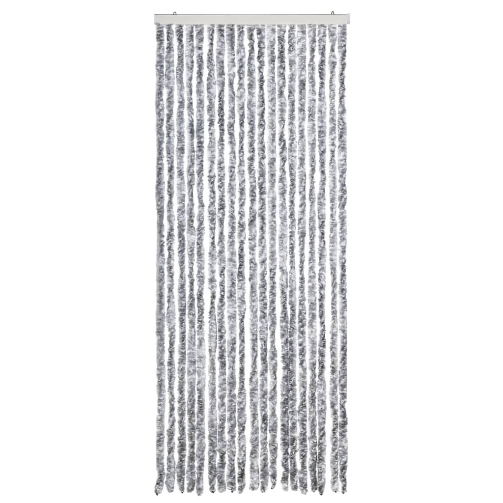 Zanzariera Bianco e Grigio 56x200 cm Ciniglia