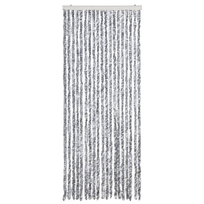 Zanzariera Bianco e Grigio 56x200 cm Ciniglia