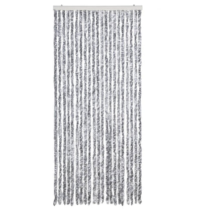 Zanzariera Bianco e Grigio 90x200 cm Ciniglia
