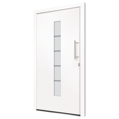 Porta d'Ingresso in Alluminio e PVC Bianco 100x210 cm