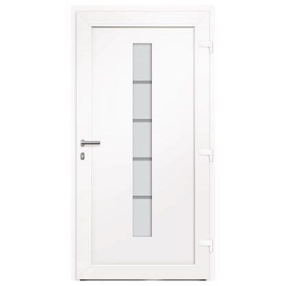 Porta d'Ingresso in Alluminio e PVC Bianco 100x210 cm