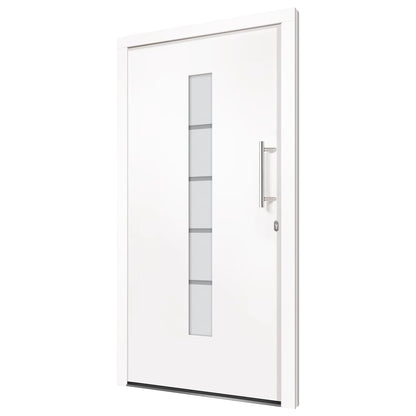 Porta d'Ingresso in Alluminio e PVC Bianco 110x210 cm