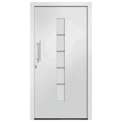 Porta d'Ingresso in Alluminio e PVC Bianco 100x200 cm
