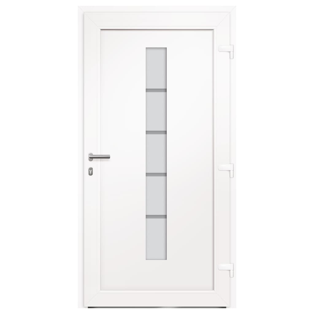 Porta d'Ingresso in Alluminio e PVC Antracite 100x210 cm