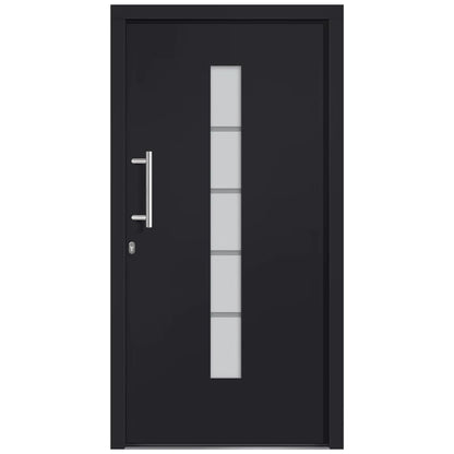 Porta d'Ingresso in Alluminio e PVC Antracite 100x200 cm