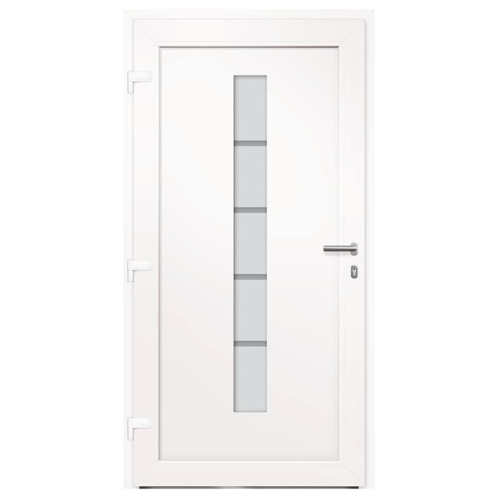 Porta d'Ingresso in Alluminio e PVC Antracite 100x210 cm