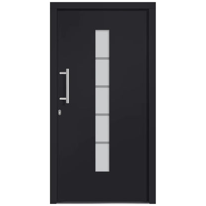 Porta d'Ingresso in Alluminio e PVC Antracite 110x210 cm