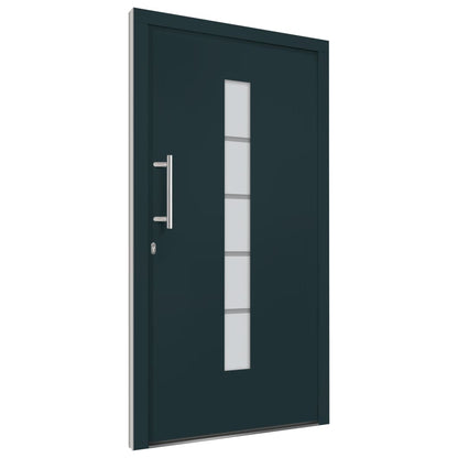 Porta d'Ingresso in Alluminio e PVC Antracite 110x210 cm
