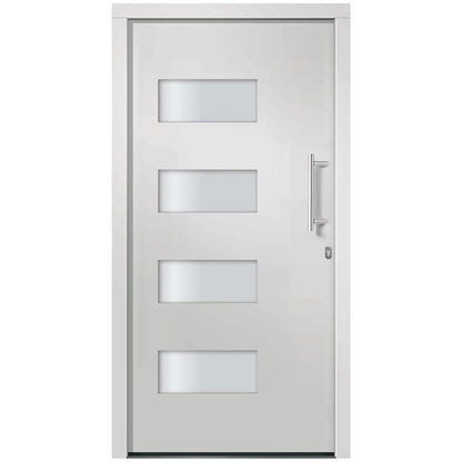 Porta d'Ingresso in Alluminio e PVC Bianco 100x210 cm