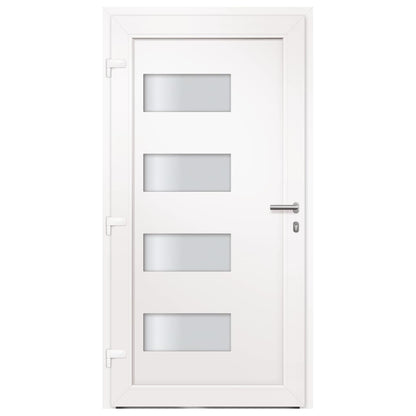 Porta d'Ingresso in Alluminio e PVC Bianco 110x210 cm