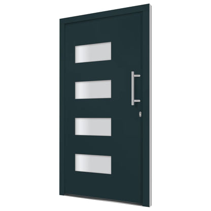 Porta d'Ingresso in Alluminio e PVC Antracite 100x200 cm